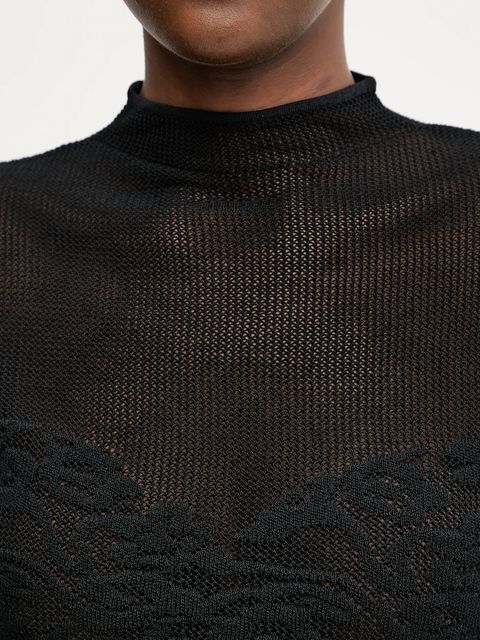 Patrizia Pepe sweter damski kolor czarny lekki z półgolfem 8K0344 K284