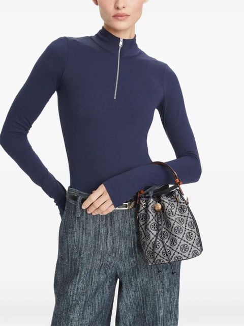 Tory Burch mini T Monogram bucket bag - Blue