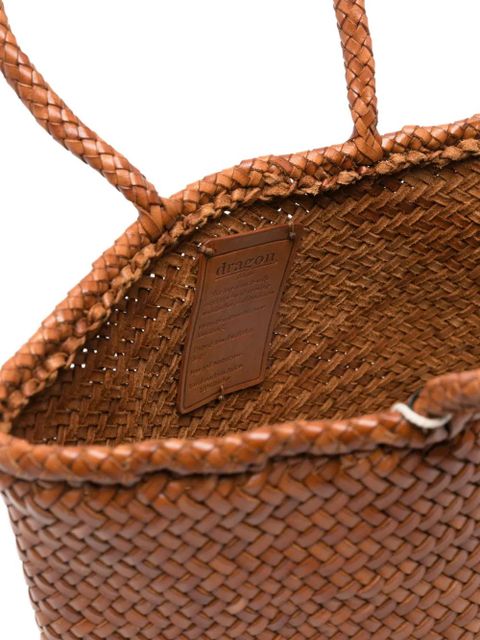 DRAGON DIFFUSION small Grace woven tote bag - Brown