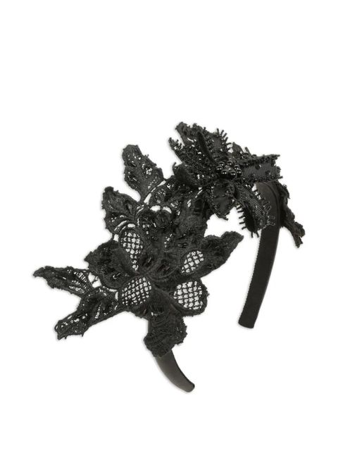 Jennifer Behr Alberta beaded floral headband - Black - zdjęcie produktu nr 1