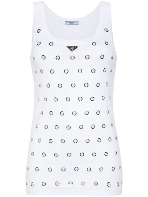Prada triangle-logo eyelets tank top - White - zdjęcie produktu nr 1