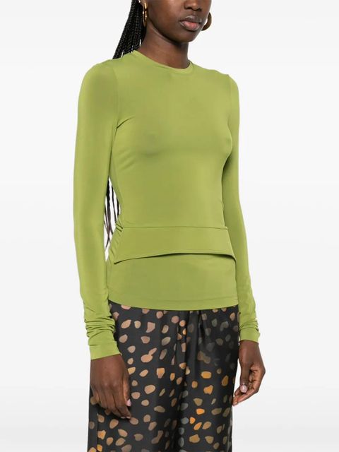 Nanushka round-neck long-sleeve top - Green