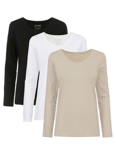 Trójpak longsleevów damskich