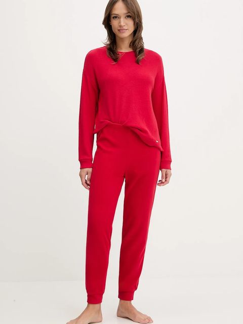 United Colors of Benetton longsleeve piżamowy damska kolor czerwony 3Q413M08A - zdjęcie produktu nr 2