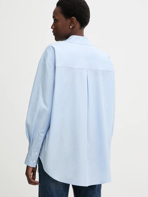 La Mania koszula bawełniana ZENITH damska kolor niebieski relaxed z kołnierzykiem klasycznym ZENITH