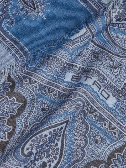 ETRO printed cashmere scarf - Blue - zdjęcie produktu nr 2
