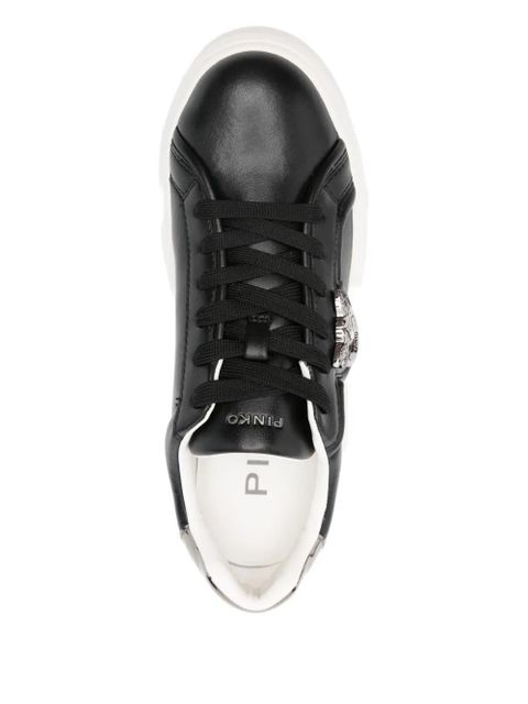 PINKO logo-detail platform sneakers - Black