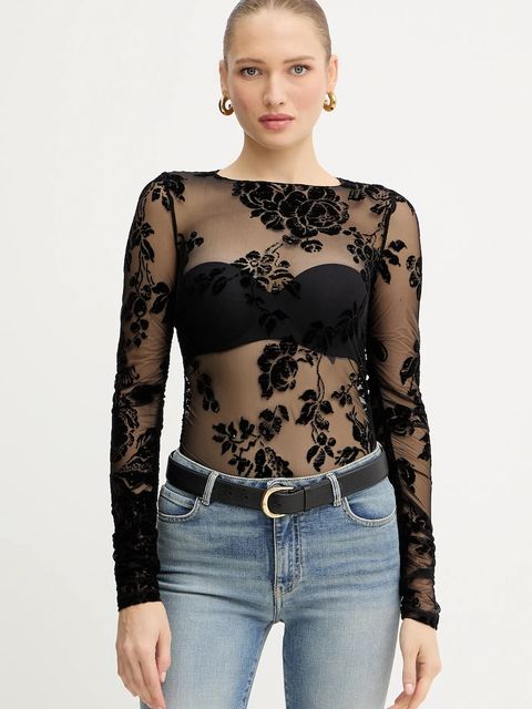 Pinko bluzka damska kolor czarny w kwiaty 105601 A2QD - zdjęcie produktu nr 1