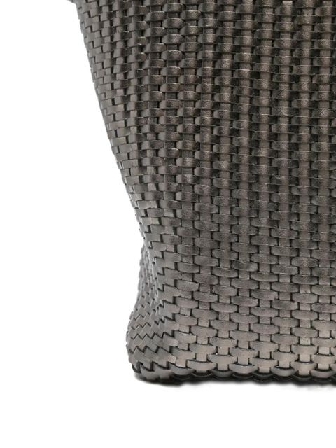 DRAGON DIFFUSION Small Grace Basket woven braided tote bag - Grey