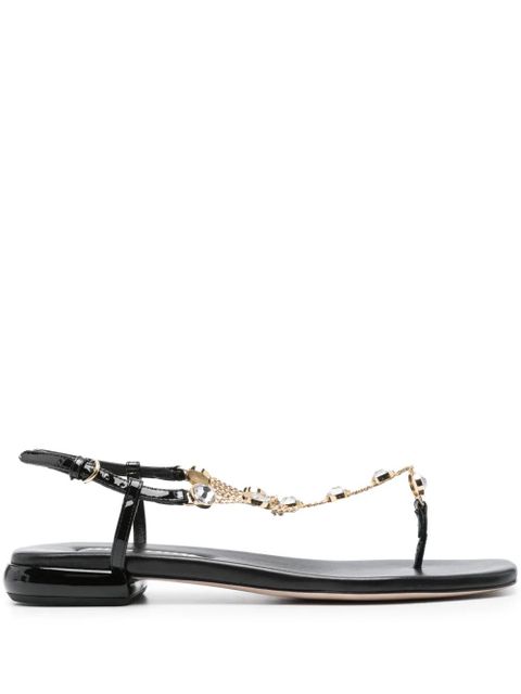 Miu Miu crystal-embellished leather sandals - Black - zdjęcie produktu nr 1