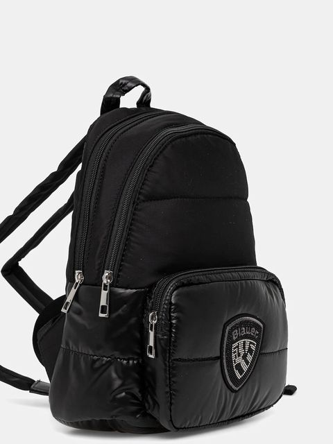 Blauer plecak damski kolor czarny mały z aplikacją WAVE04 - zdjęcie produktu nr 2