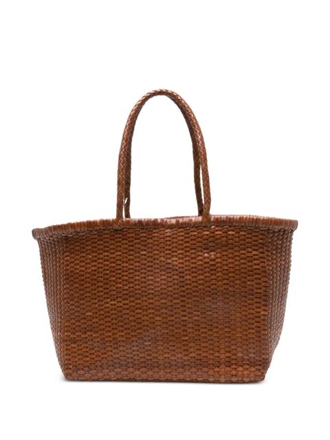 DRAGON DIFFUSION large B Weave leather shoulder bag - Brown - zdjęcie produktu nr 1