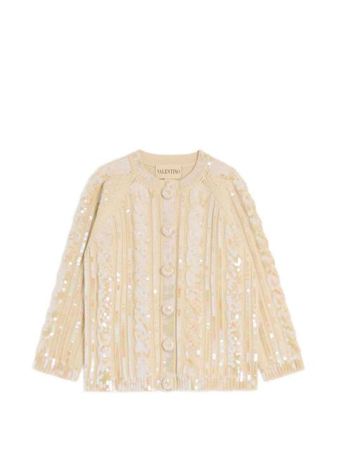Valentino Garavani sequin-embellishment cardigan - Neutrals - zdjęcie produktu nr 1