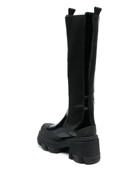 GANNI Cleated knee-high boots - Black