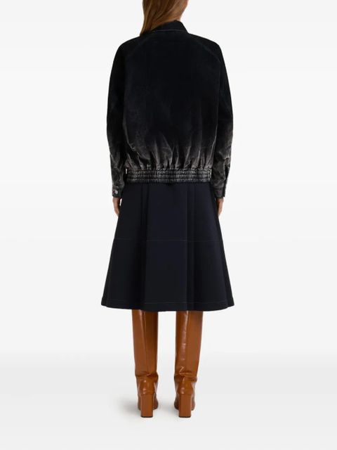 Marni washed zip-up bomber jacket - Black