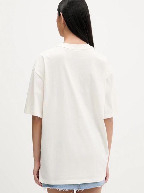 Hugo Blue t-shirt bawełniany damski kolor beżowy 50554005