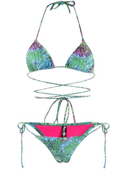 Reina Olga Miami floral-print bikini set - Green - zdjęcie produktu nr 1