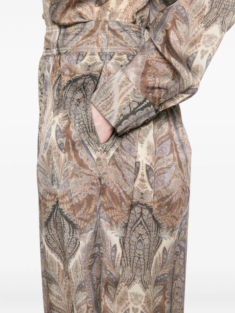 ZIMMERMANN paisley-print pleated trousers - Neutrals - zdjęcie produktu nr 2