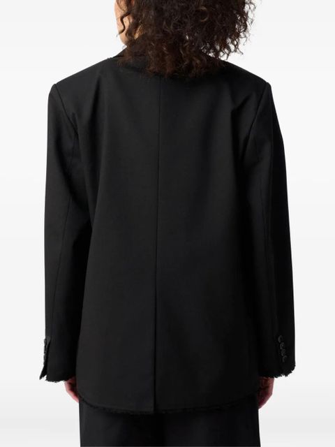 Axel Arigato frayed double-breasted blazer - Black