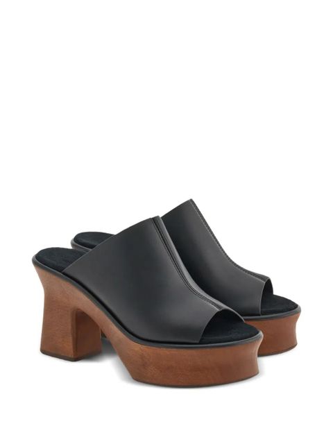 Ferragamo 85mm leather wedge sandals - Black - zdjęcie produktu nr 2