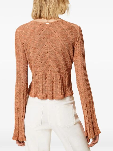 TWINSET tie-front knitted cardigan - Orange