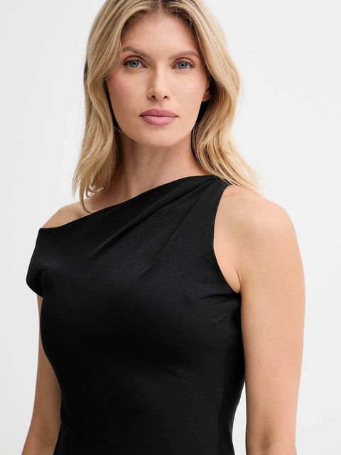 Calvin Klein sukienka kolor czarny maxi rozkloszowana LV044D045G