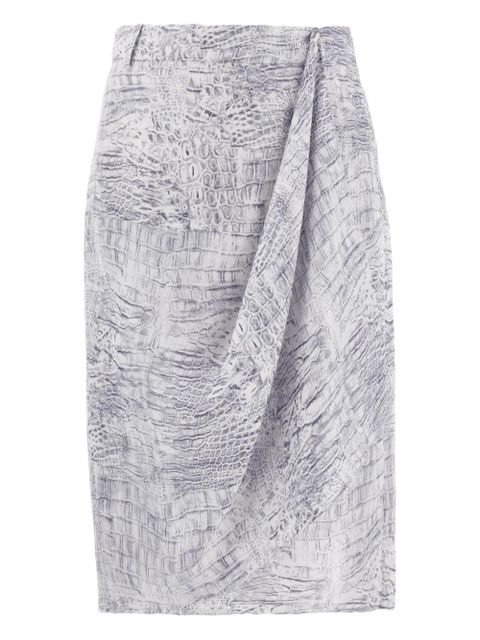 Ferragamo alligator-print mini skirt - White - zdjęcie produktu nr 1