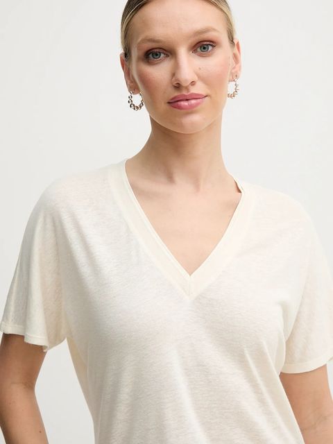 BOSS t-shirt z domieszką lnu