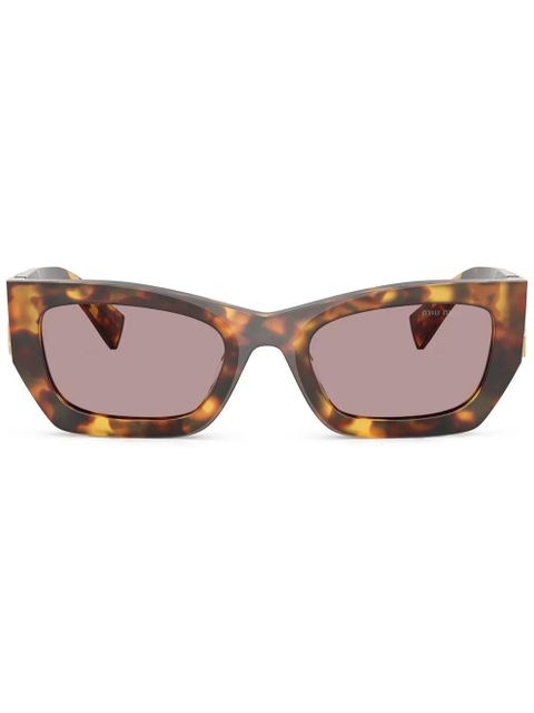 Miu Miu Eyewear logo-lettering sunglasses - Brown - zdjęcie produktu nr 1