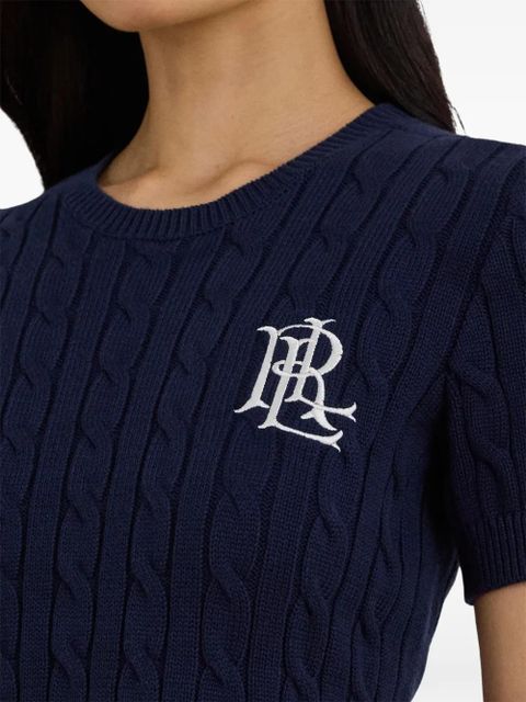Lauren Ralph Lauren cable-knit logo jumper - Blue