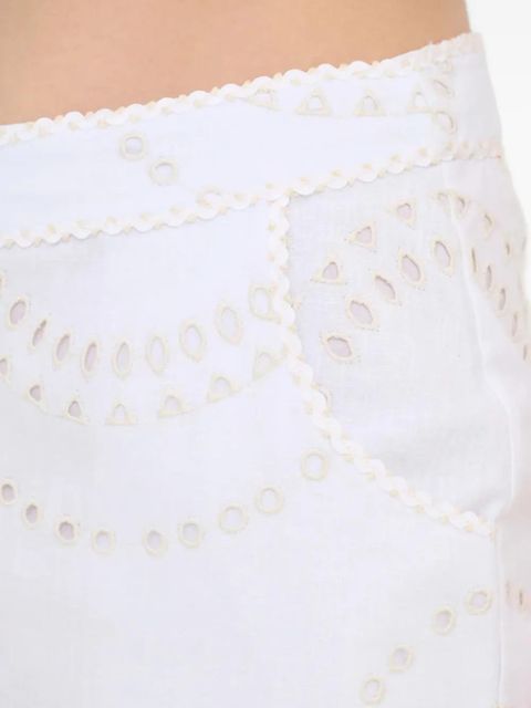 Charo Ruiz Ibiza embroidered scalloped shorts - White