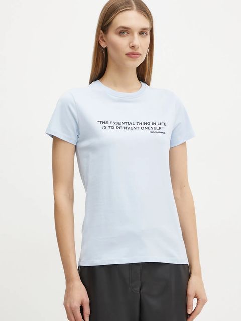 Karl Lagerfeld t-shirt bawełniany damski kolor niebieski A1W17068 - zdjęcie produktu nr 1