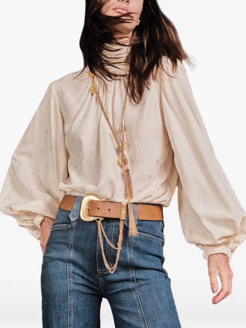 Johanna Ortiz Flying Sky tie-neck top - Neutrals