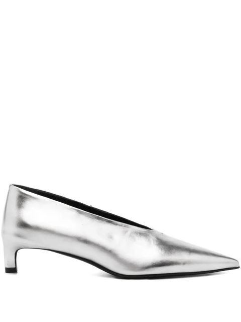 Jil Sander 40mm leather pumps - Grey - zdjęcie produktu nr 1