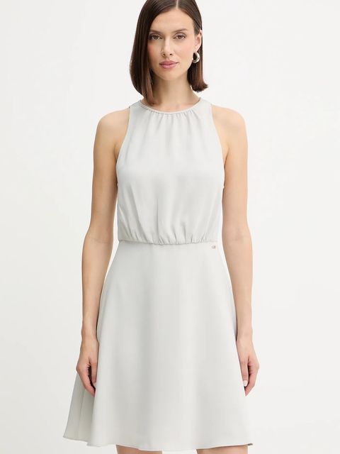 Armani Exchange sukienka kolor beżowy mini rozkloszowana XW001248 AF16151 - zdjęcie produktu nr 1