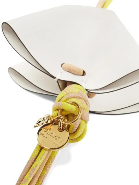 Versace Medusa leather-tassel keyring - White