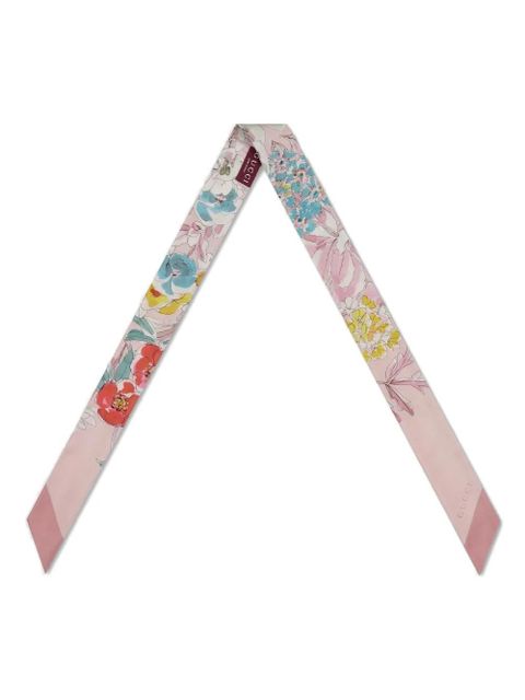 Gucci floral-print silk scarf - Pink - zdjęcie produktu nr 2