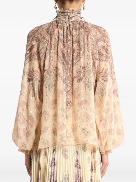 ETRO scarf print silk blouse - Neutrals