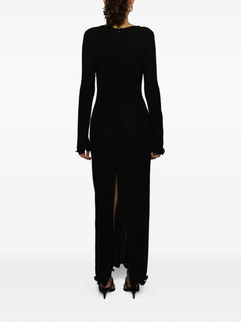 Magda Butrym floral-appliqué long-sleeve dress - Black