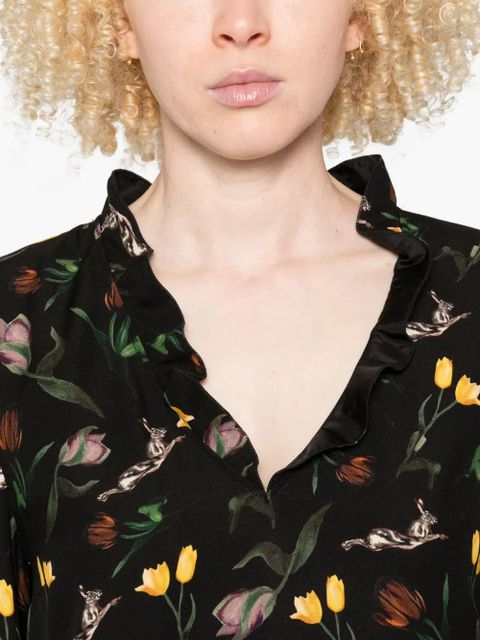 Marni floral-print blouse - Black