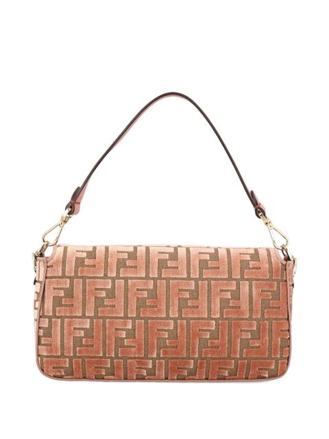 FENDI medium Baguette FF-jacquard shoulder bag - Pink