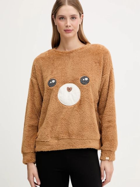 United Colors of Benetton bluza piżamowa damska kolor brązowy 3UKC3M07Z - zdjęcie produktu nr 1