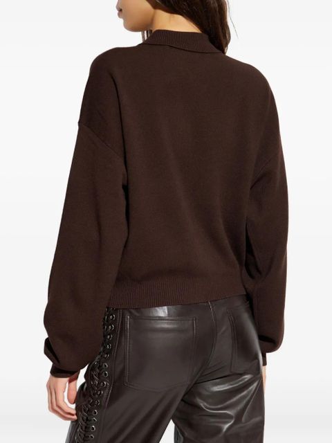 ROTATE BIRGER CHRISTENSEN logo-patch polo top - Brown