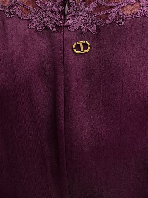 Twinset sukienka kolor fioletowy maxi dopasowana 252TT2244