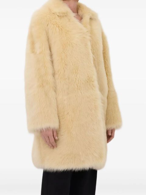 LouLou de Saison RUBEN spread-collar lamb-fur coat - Neutrals
