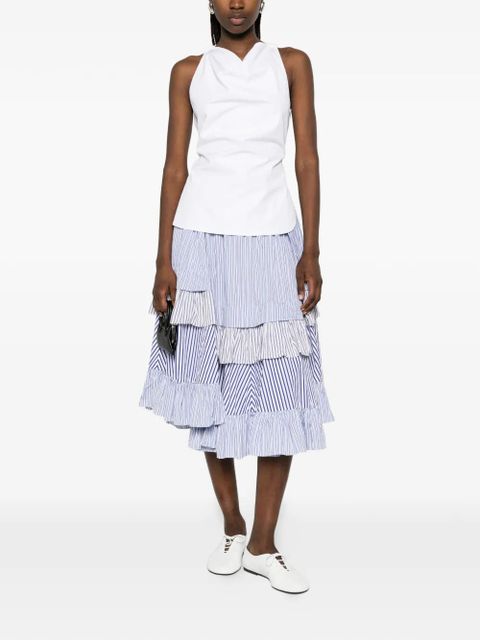 Comme Des Garçons striped-pattern midi skirt - Blue - zdjęcie produktu nr 2