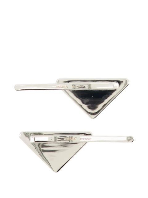 Prada triangle-logo hair clip - Black - zdjęcie produktu nr 2