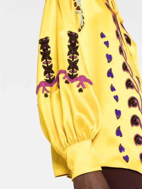 Valentino Garavani embellished silk blouse - Yellow