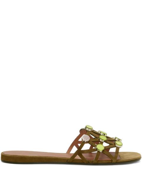 The Attico Grid embellished sandals - Green - zdjęcie produktu nr 1