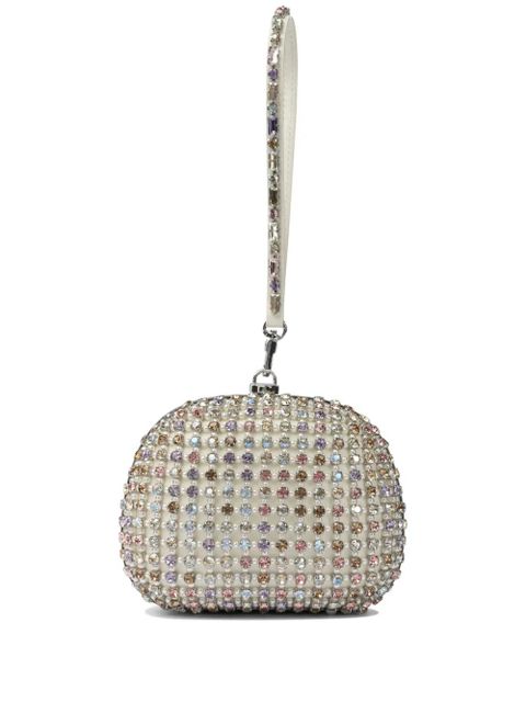 Self-Portrait crystal-embellished clutch bag - White - zdjęcie produktu nr 1